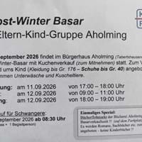 Herbst-Winter Basar der Eltern-Kind-Gruppe Aholming