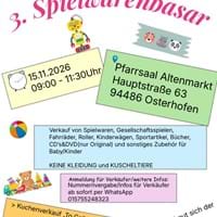 Spielwarenbasar Kindergarten St. Maria / Osterhofen